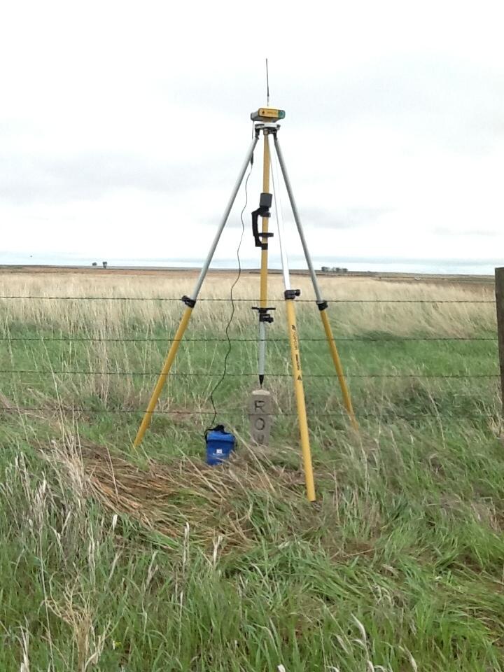 Image: Survey Base Station near Potter Slough, Lower Brule Indian Reservation, SD