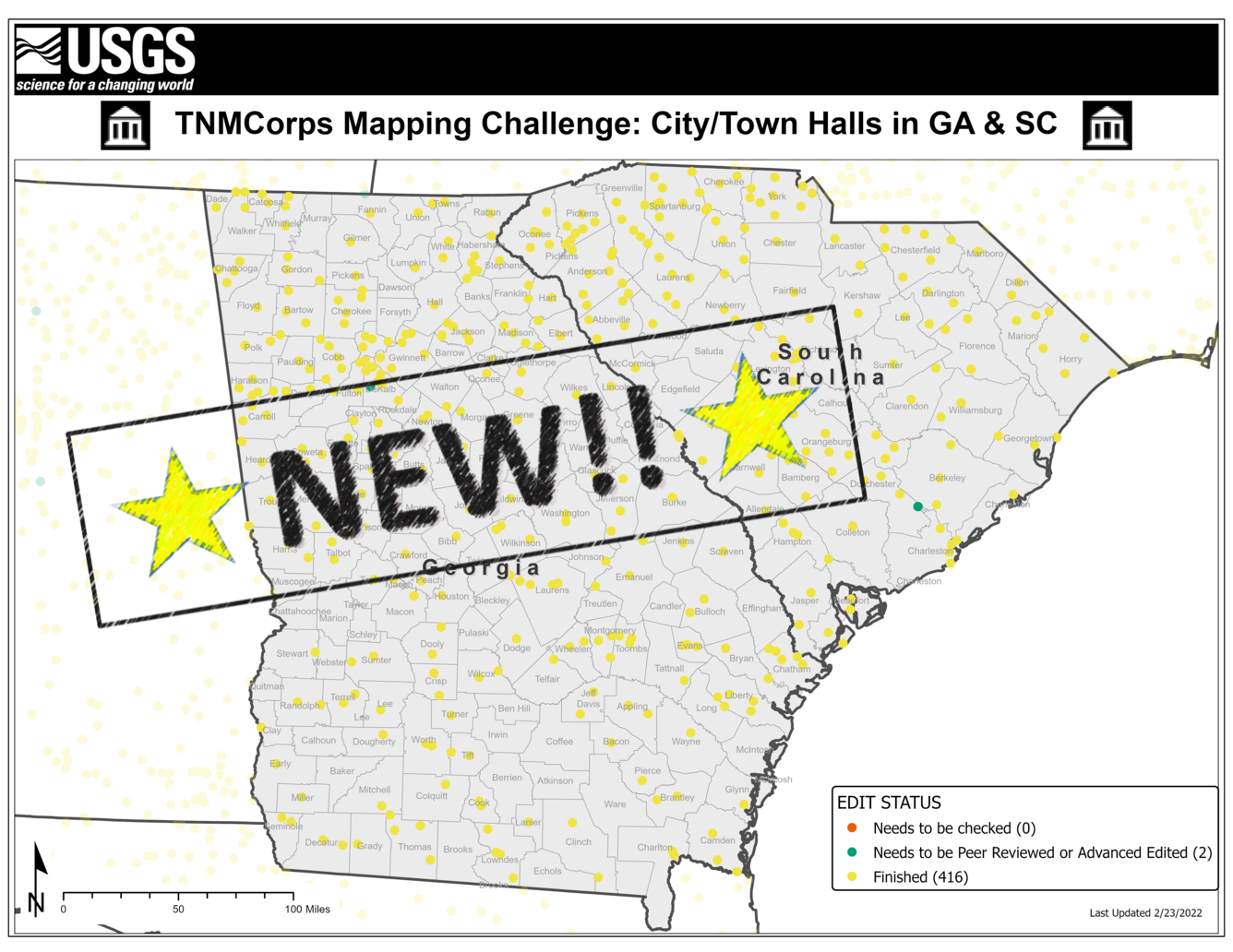 TNMCorps Mapping Challenge: City/Town Halls in GA & SC NEW