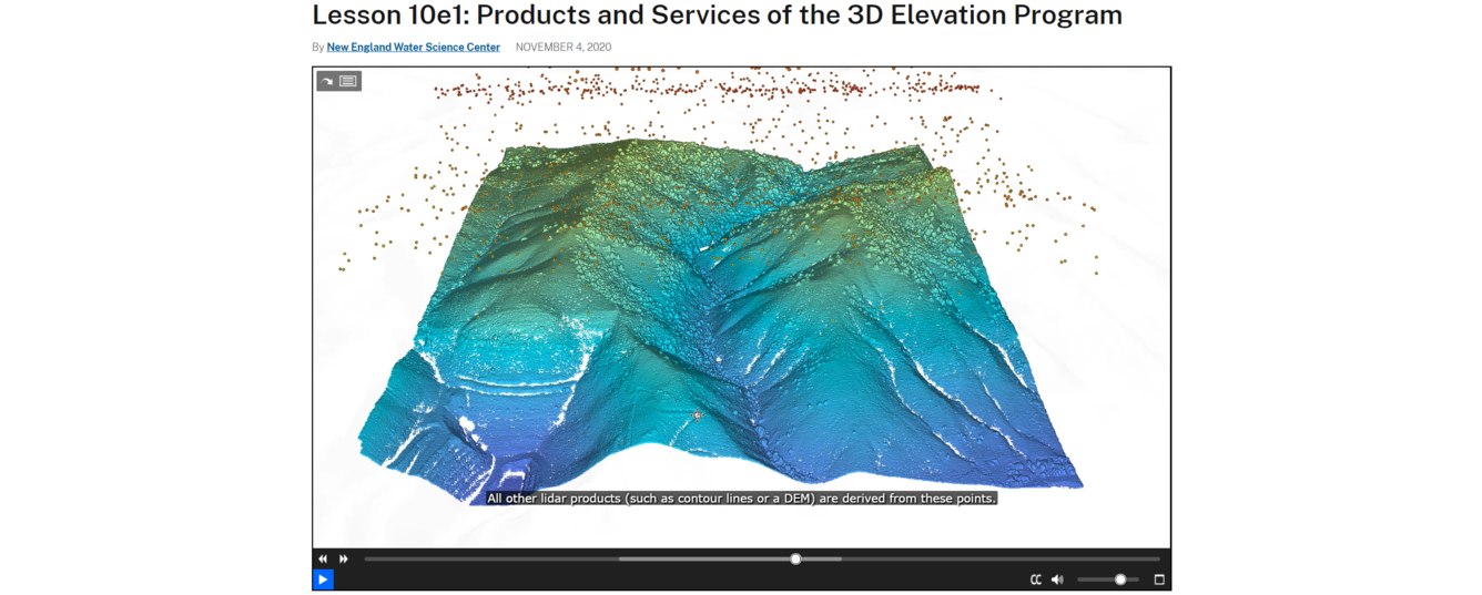Screenshot of the training video "Products and Services of the 3D Elevation Program"