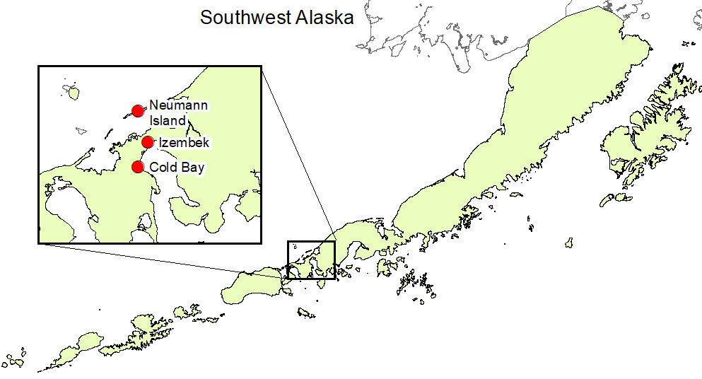 Southwest Alaska illustration of camps