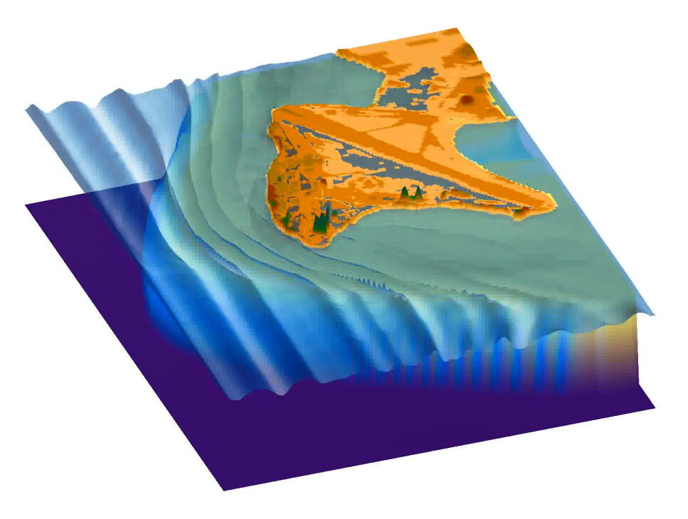 simulation model of wave driven flooding and island overwash