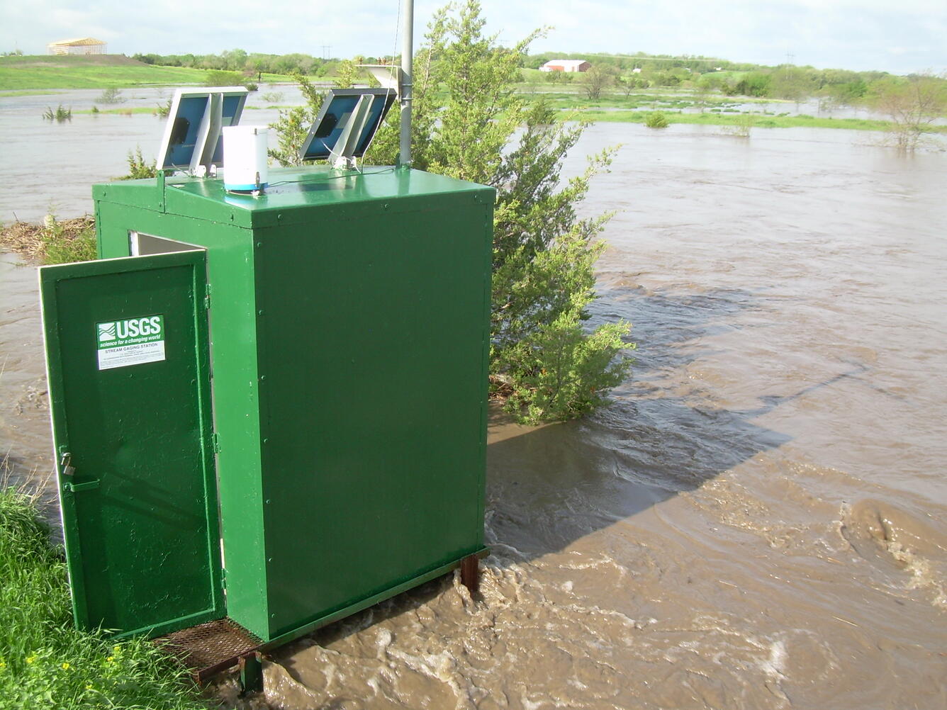 May 2015 flood  Streamgaging station at Haines Branch at SW 56th st at Lincoln, NE