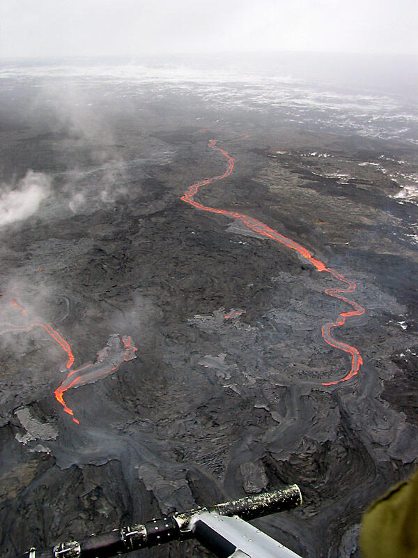 This is a photo of two lava flows.