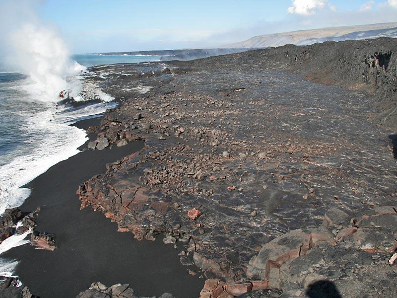 This is a photo of southwest across east end of East Lae`apuki lava delta.