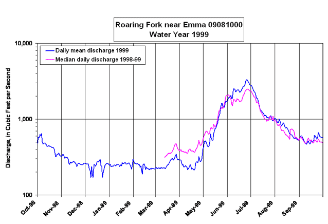 Roaring Fork River near Emma 09081000 WY1999