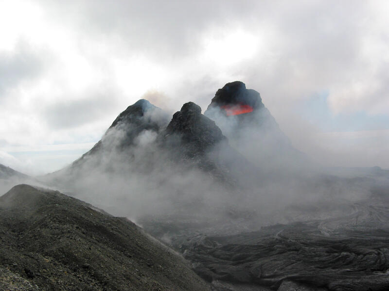 This is a photo of MLK vent complex at south base of Pu`u `O`o.