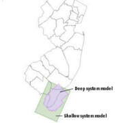 Map depicting the Cape May combined shallow and deep models