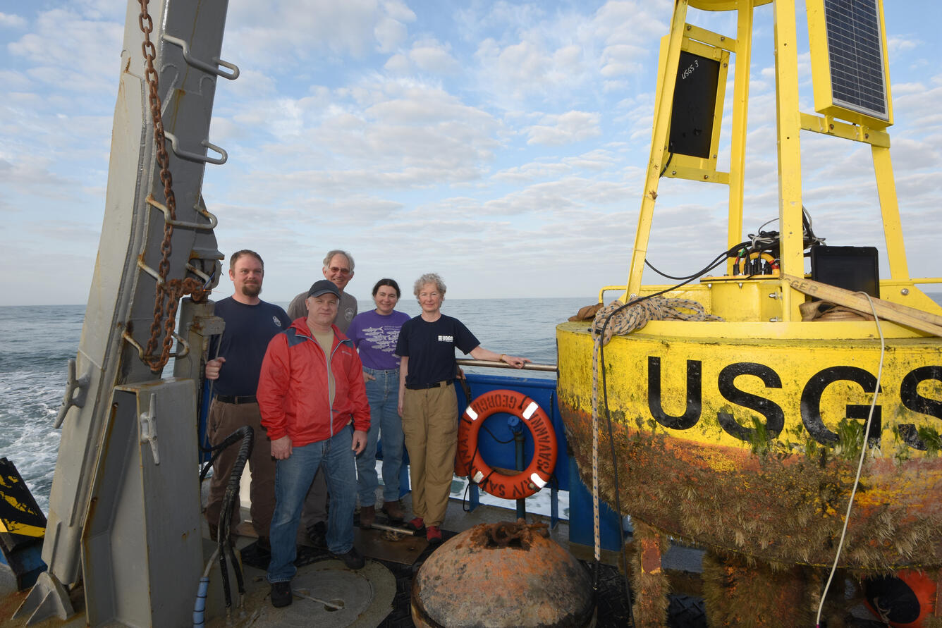 USGS team on the fantail of the R/V Savannah