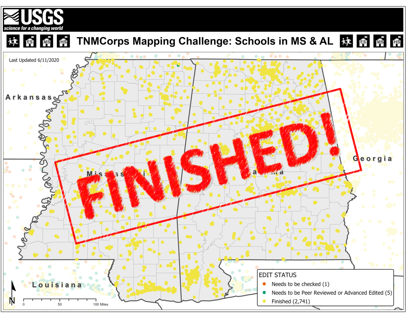 TNMCorps Mapping Challenge: Schools in MS & AL FINISHED