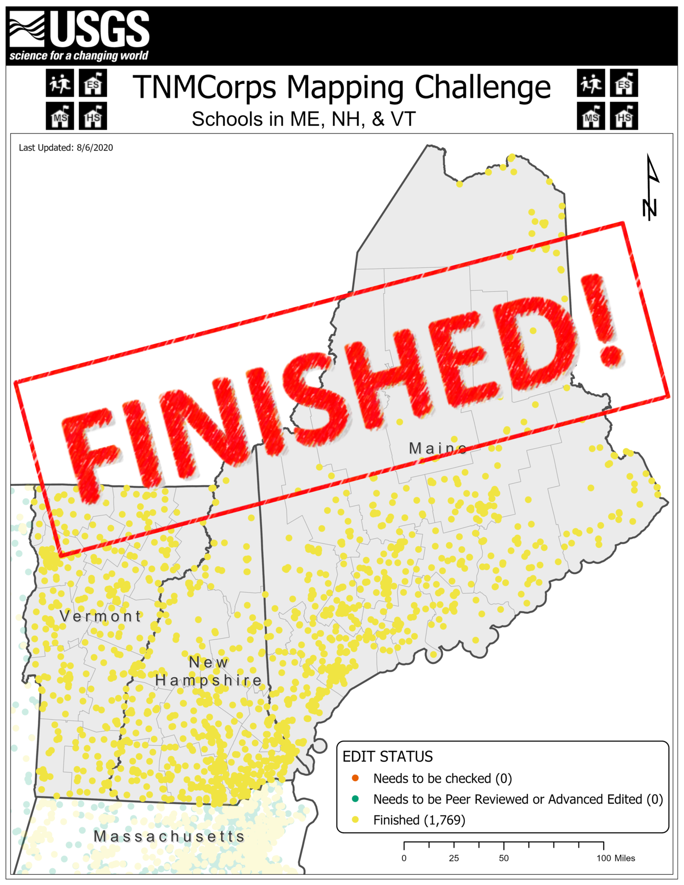 TNMCorps Mapping Challenge: Schools in ME, NH, VT FINISHED