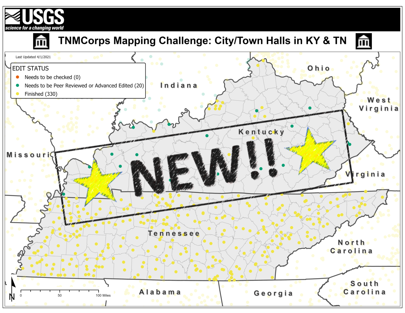 TNMCorps Mapping Challenge: City/Town Halls in KY & TN NEW