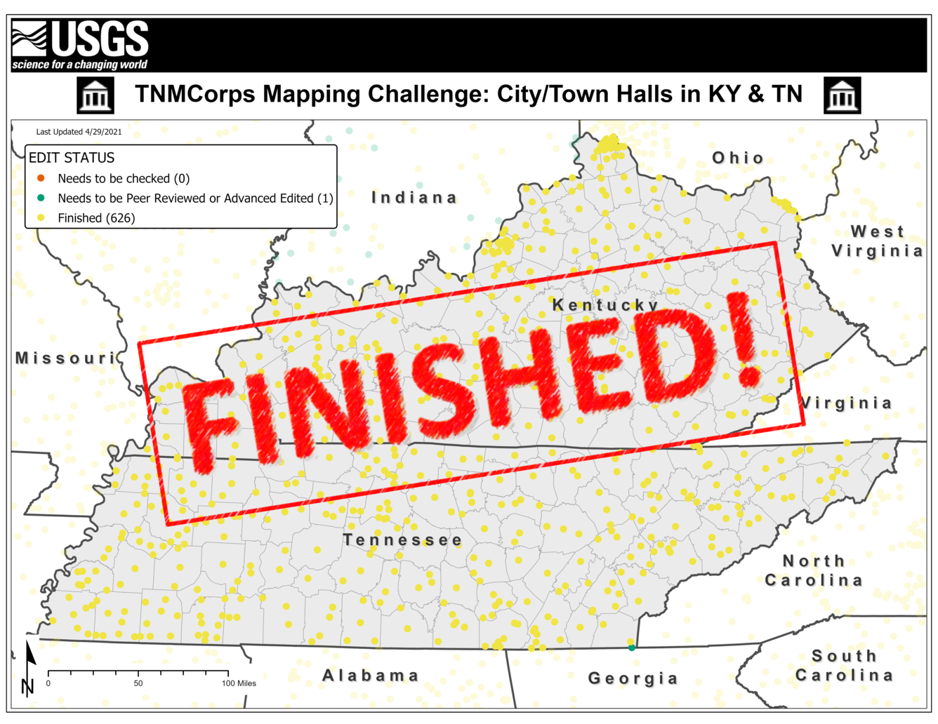 TNMCorps Mapping Challenge: City/Town Halls in KY & TN FINISHED 