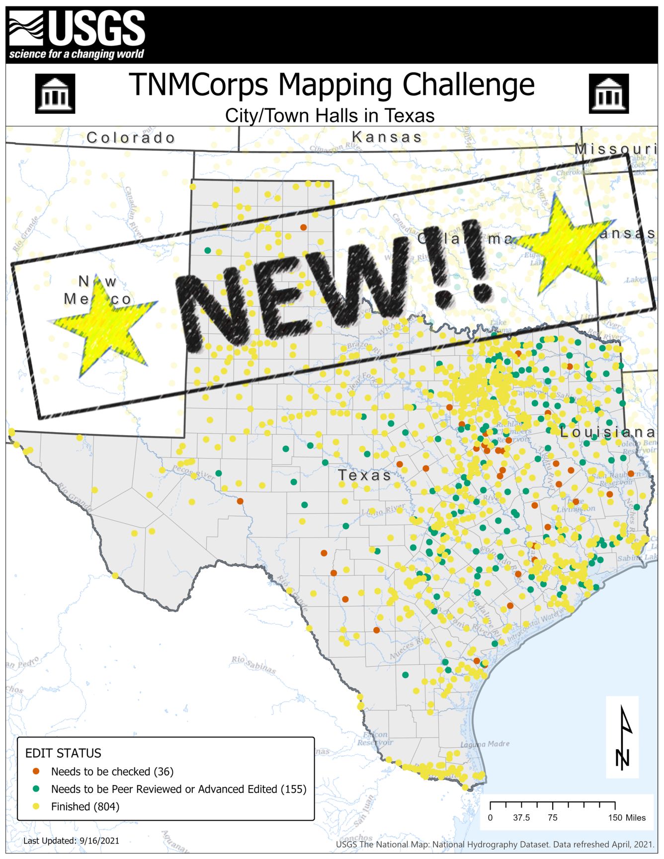 TNMCorps Mapping Challenge: City/Town Halls in TX NEW