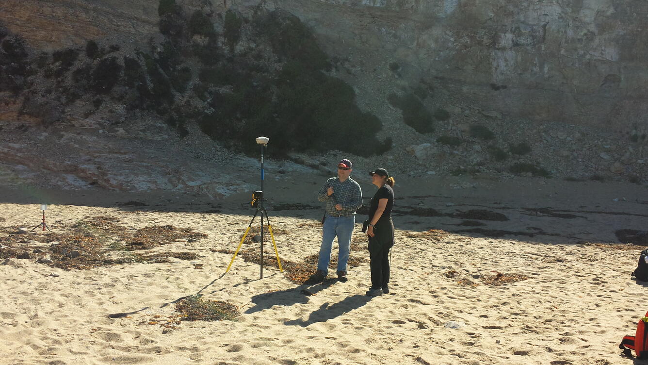 color photograph of coastal survey work