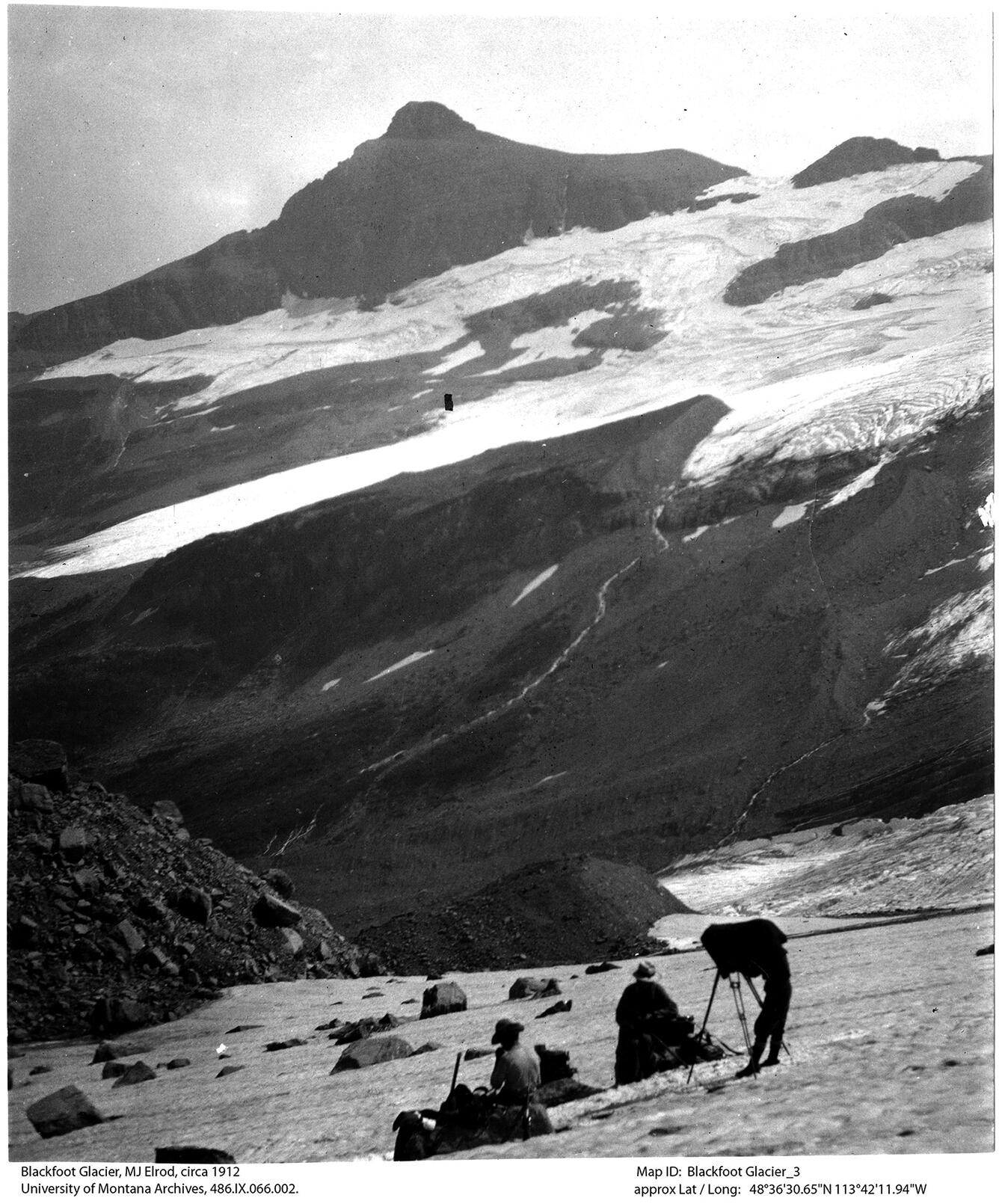 Blackfoot Glacier in Glacier National Park, circa 1912.  Image 3 of 5.