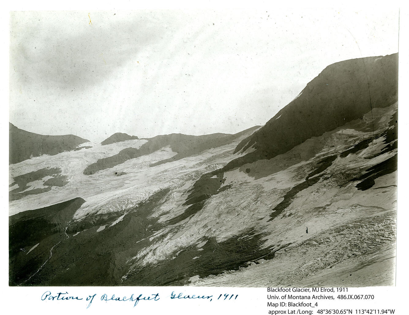 Blackfoot Glacier in Glacier National Park, circa 1911.  Image 4 of 5.