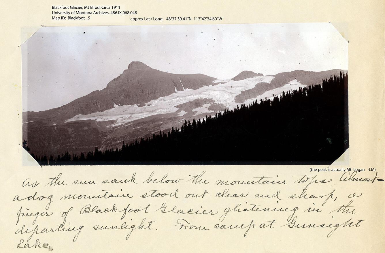 Blackfoot Glacier in Glacier National Park, circa 1911.  Image 5 of 5.