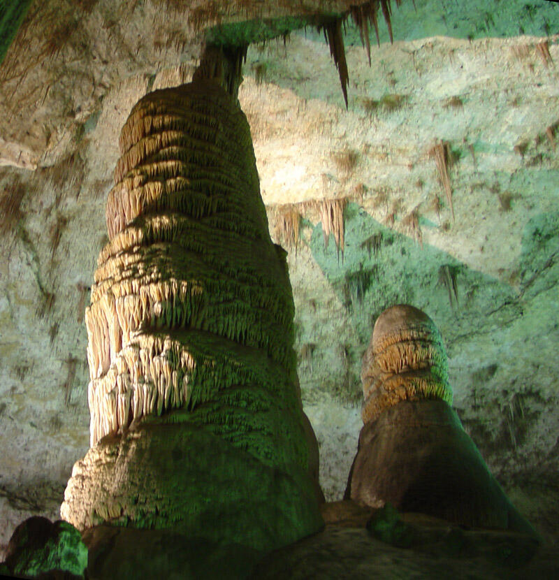This is a photo of Massive stalagmites.