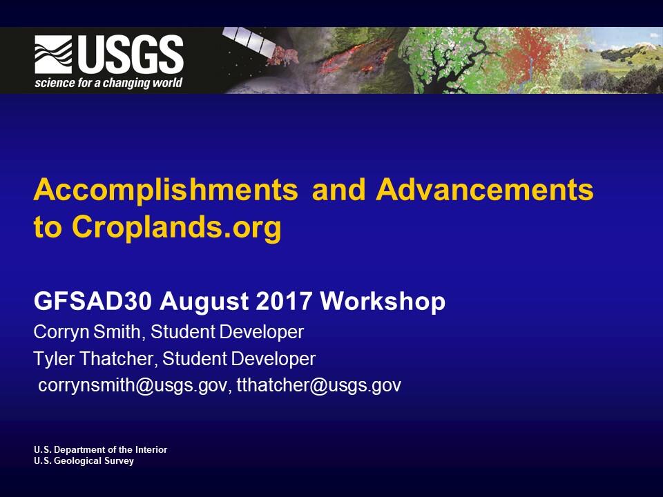 Accomplishments and Advancements to Croplands.org