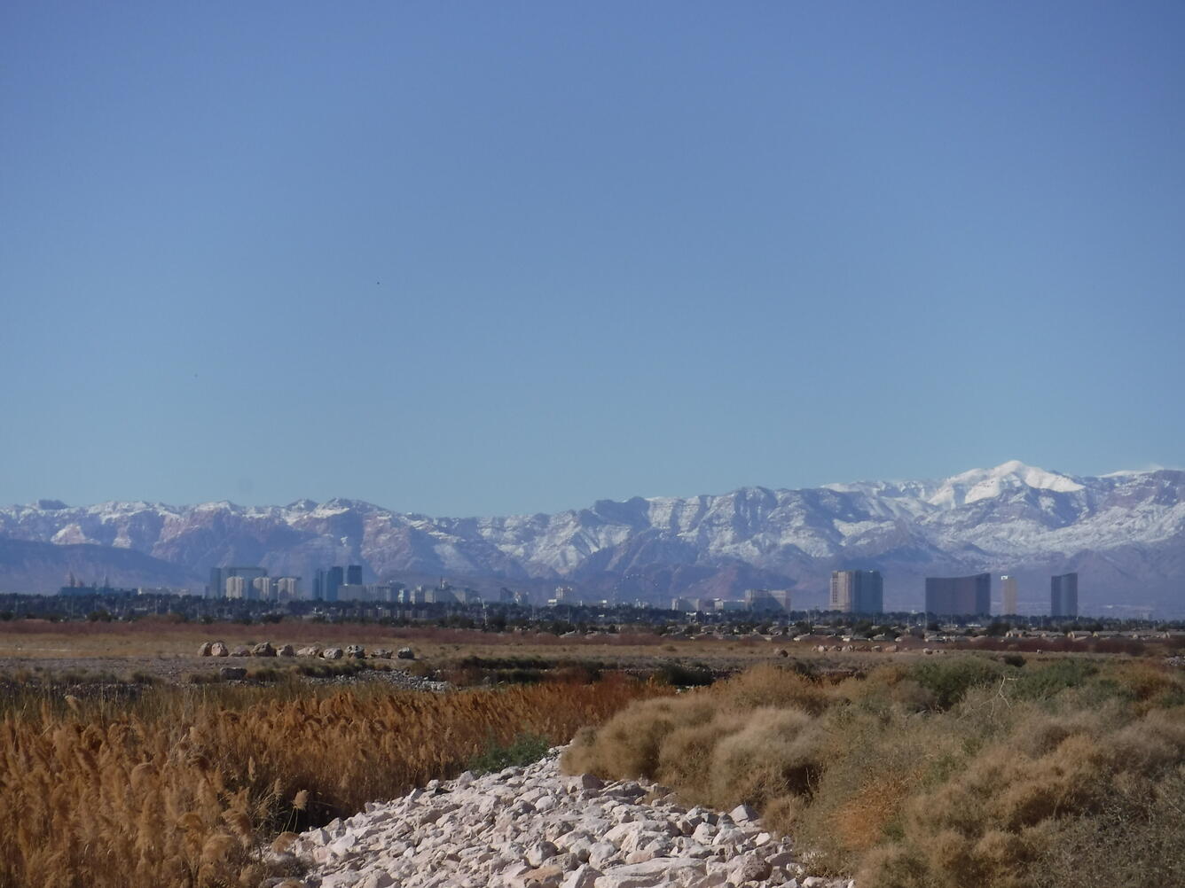 View of the Las Vegas Strip from Las Vegas Wash, Nevada