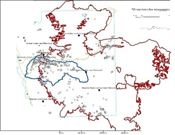 Debris flows and floods from extreme precipitation map, NMWSC