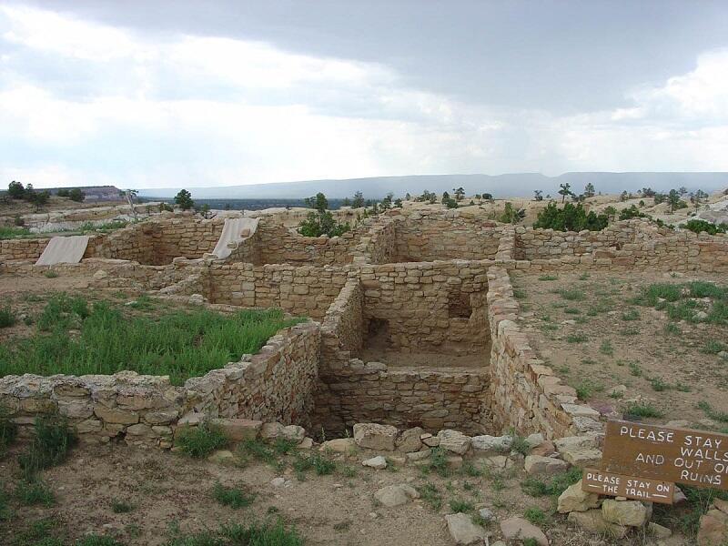 This is a photo of partially restored Ancestral Puebloan ruins.