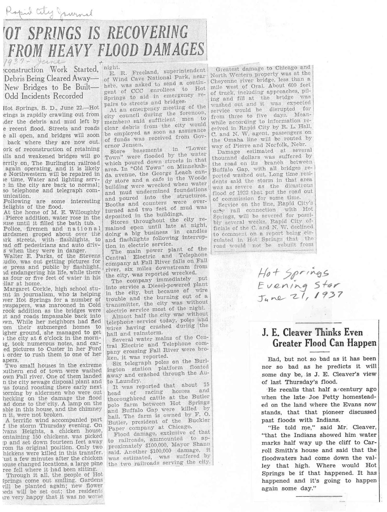 Rapid City Journal and Hot Springs Evening Star (June 21, 1937)