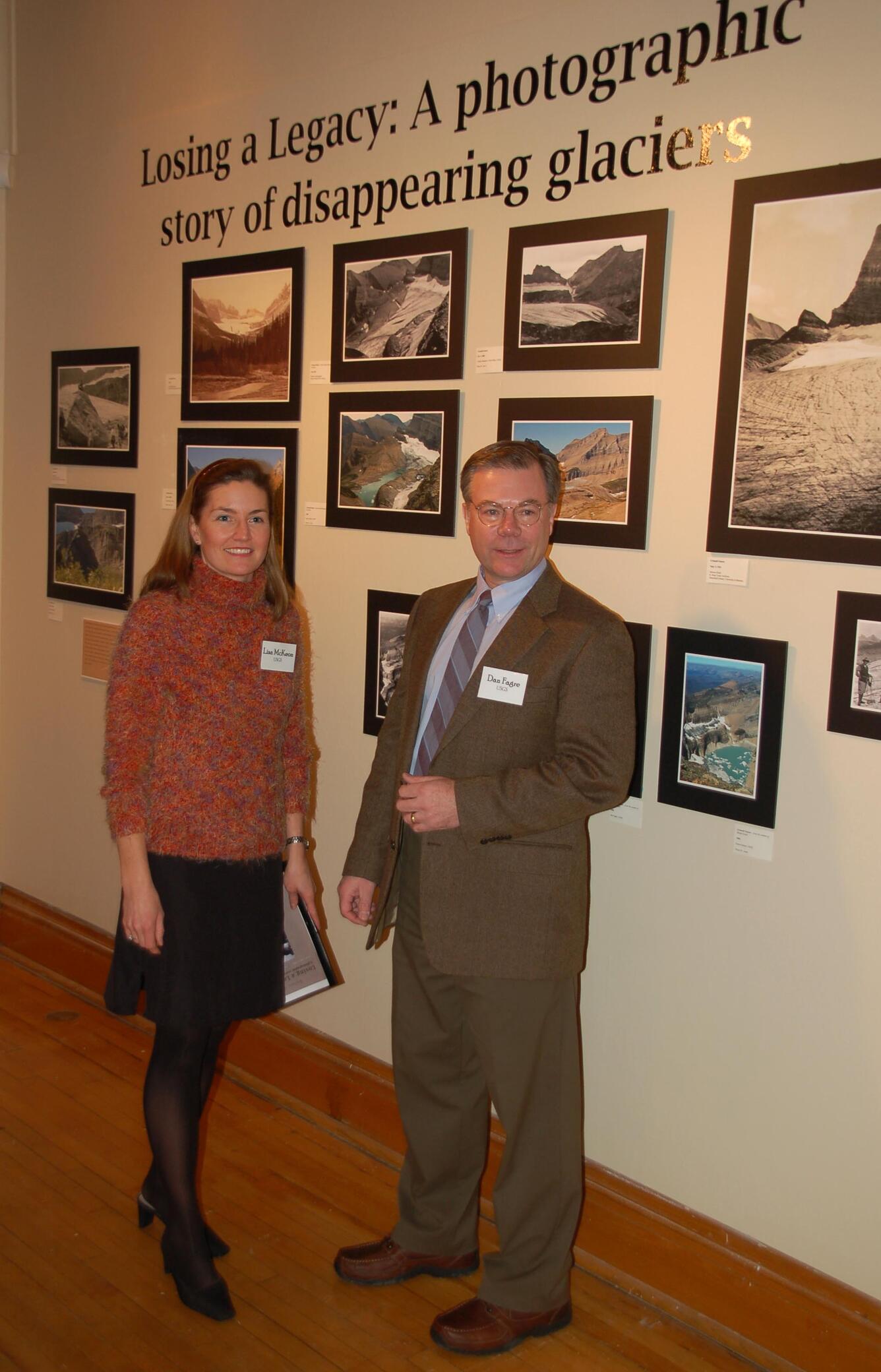 USGS scientists Dan Fagre and Lisa McKeon have created an exhibit, Losing a Legacy.