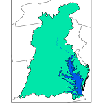 A small graphic outlining the entire Chesapeake Bay Watershed.
