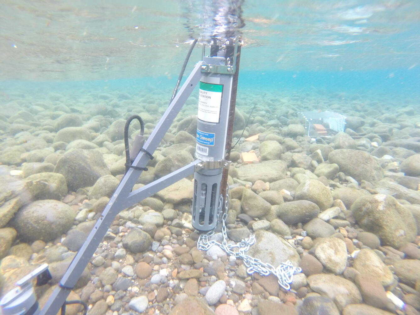 Underwater view of water-quality sonde from Lake Tahoe nearshore periphyton study