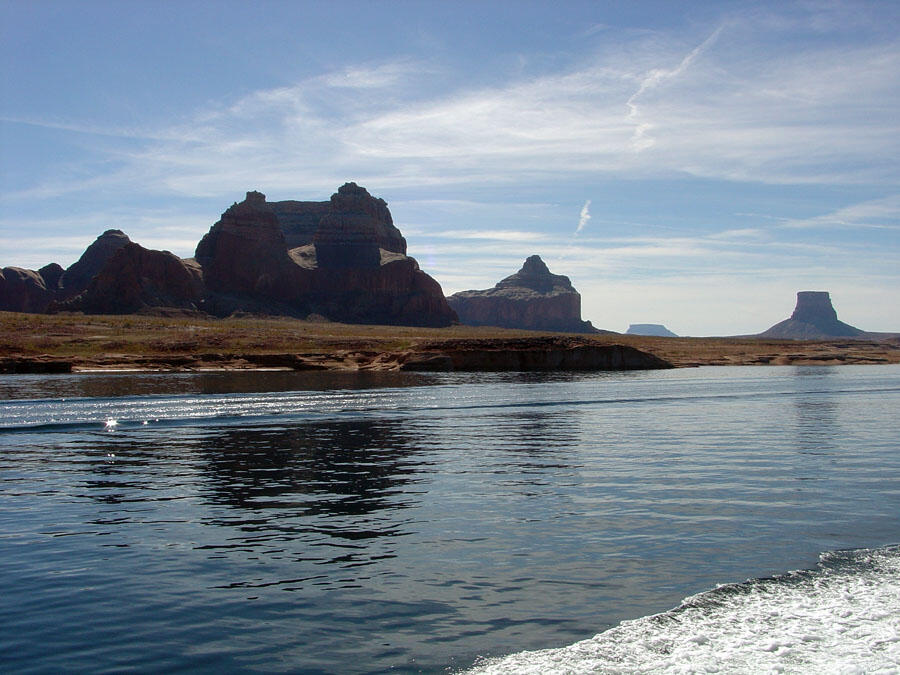 This is a photo of a view of Lake Powell's south shore.