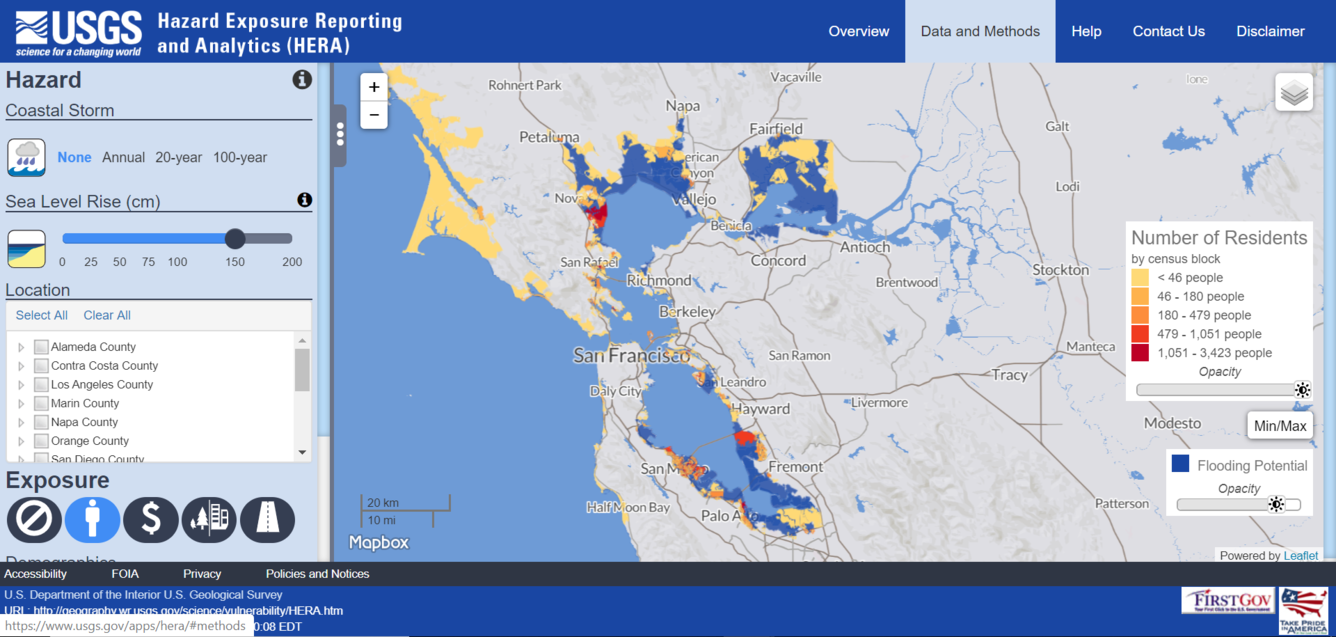 Screenshot of Hazard Exposure Reporting and Analytics (HERA)