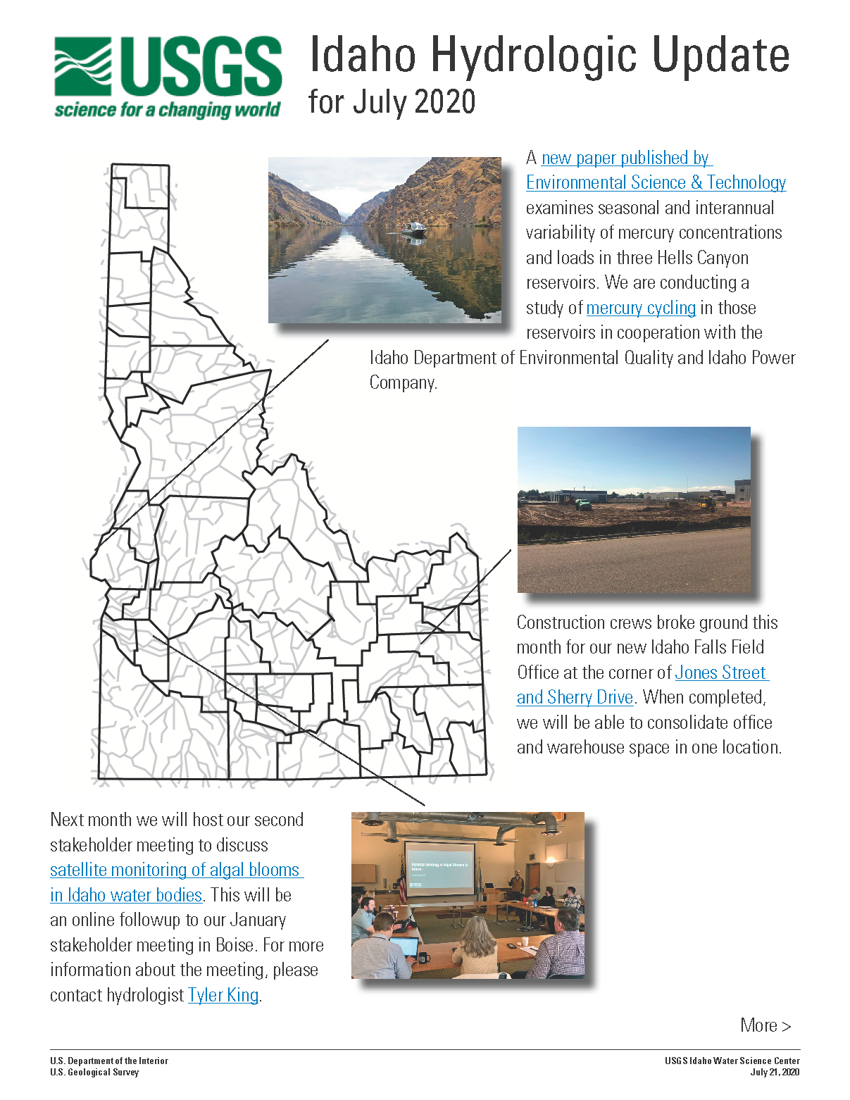 Idaho Hydrologic Update, July 2020