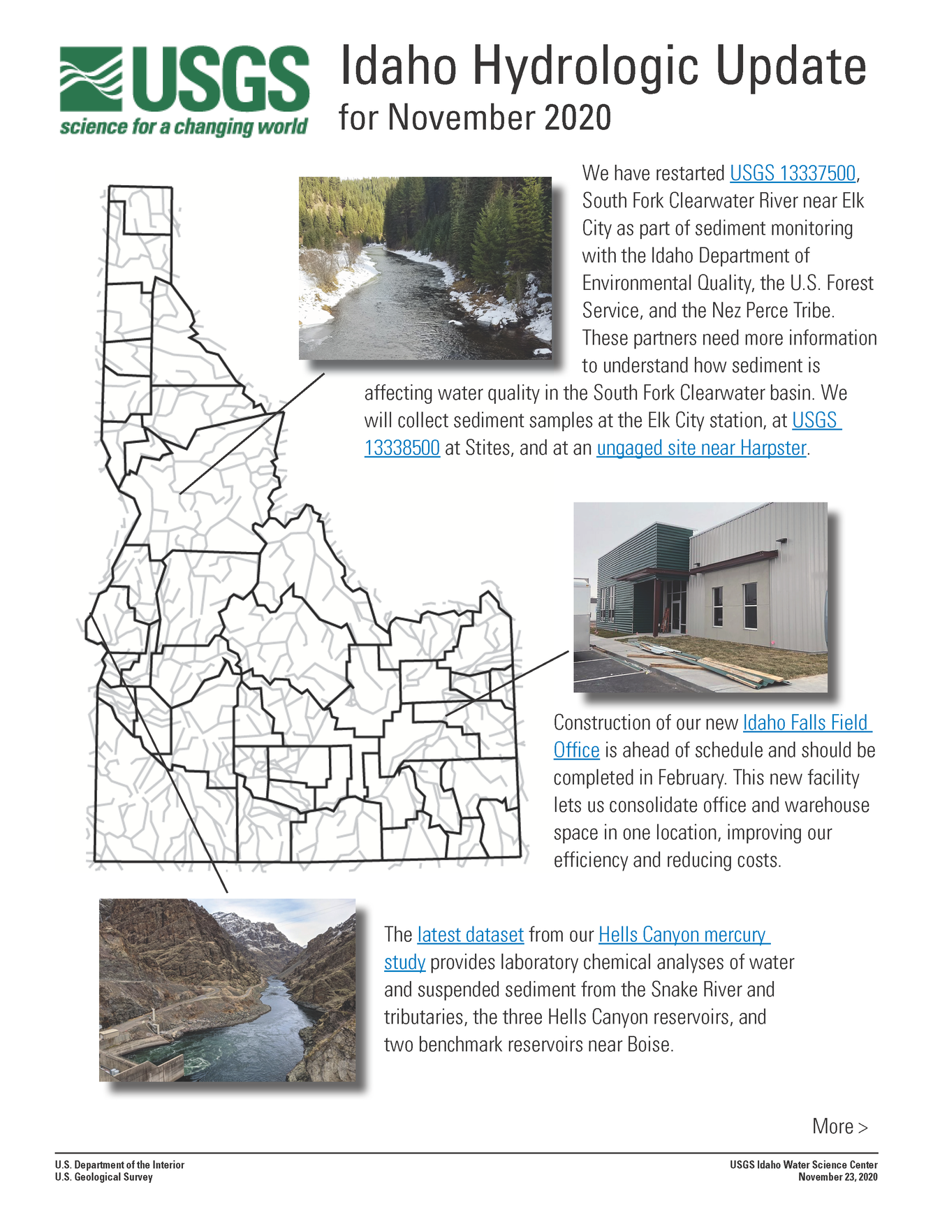 Idaho Hydrologic Update, November 2020