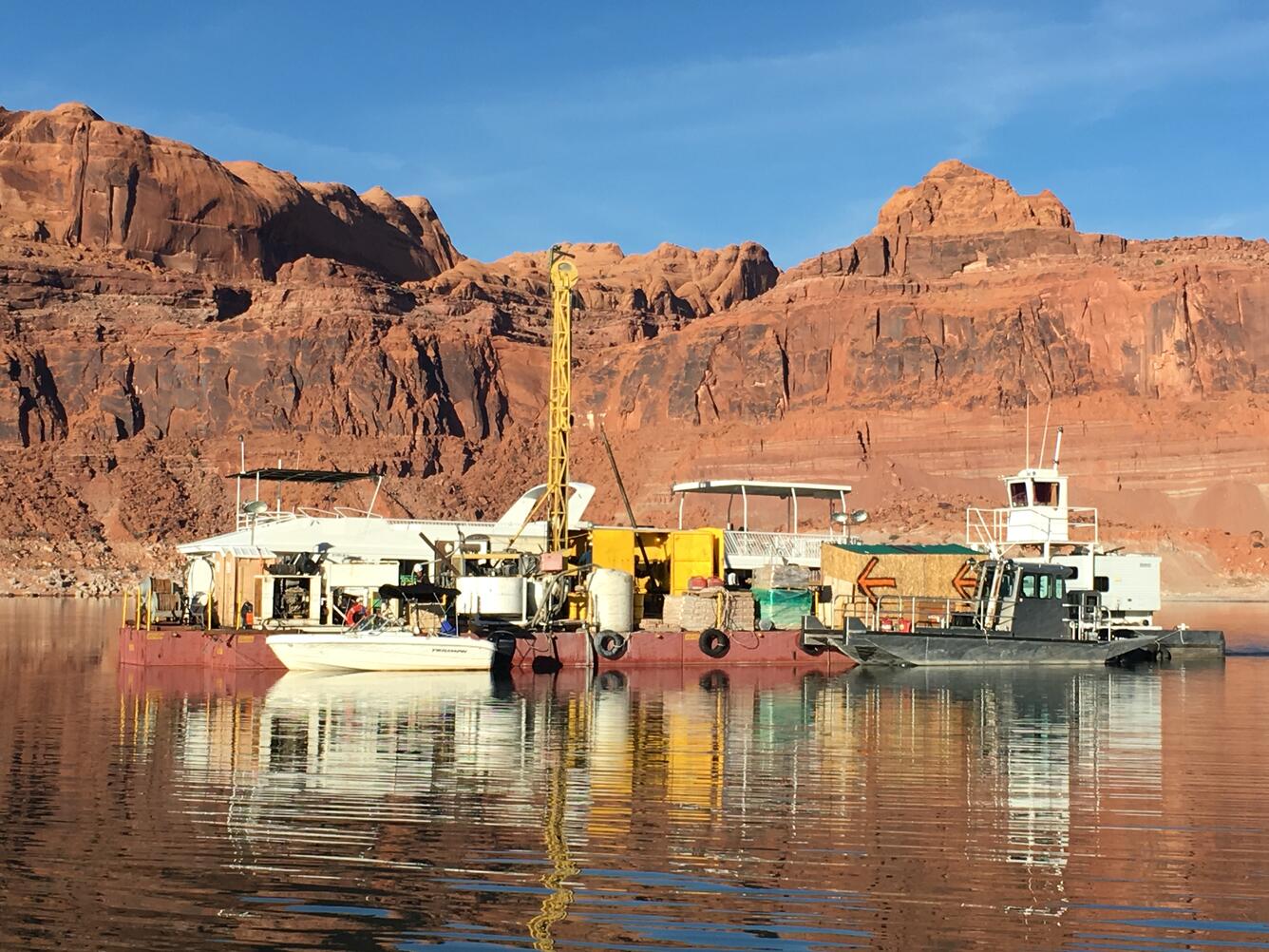 USGS scientists collect sediment cores from Lake Powell