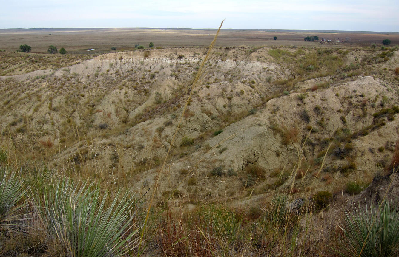 Pierre Shale overlain by middle Pleistocene sediments, South Platte River corridor