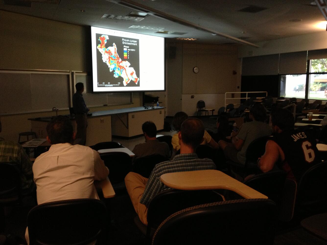 Photo of WERC scientist presenting at Sacramento State University