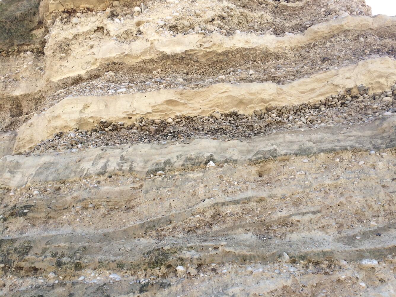 Photograph of alluvial fan deposits in the Jordan River Valley, Jordan