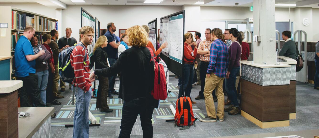 Image of participants at poster session at the 2017 CDI workshop