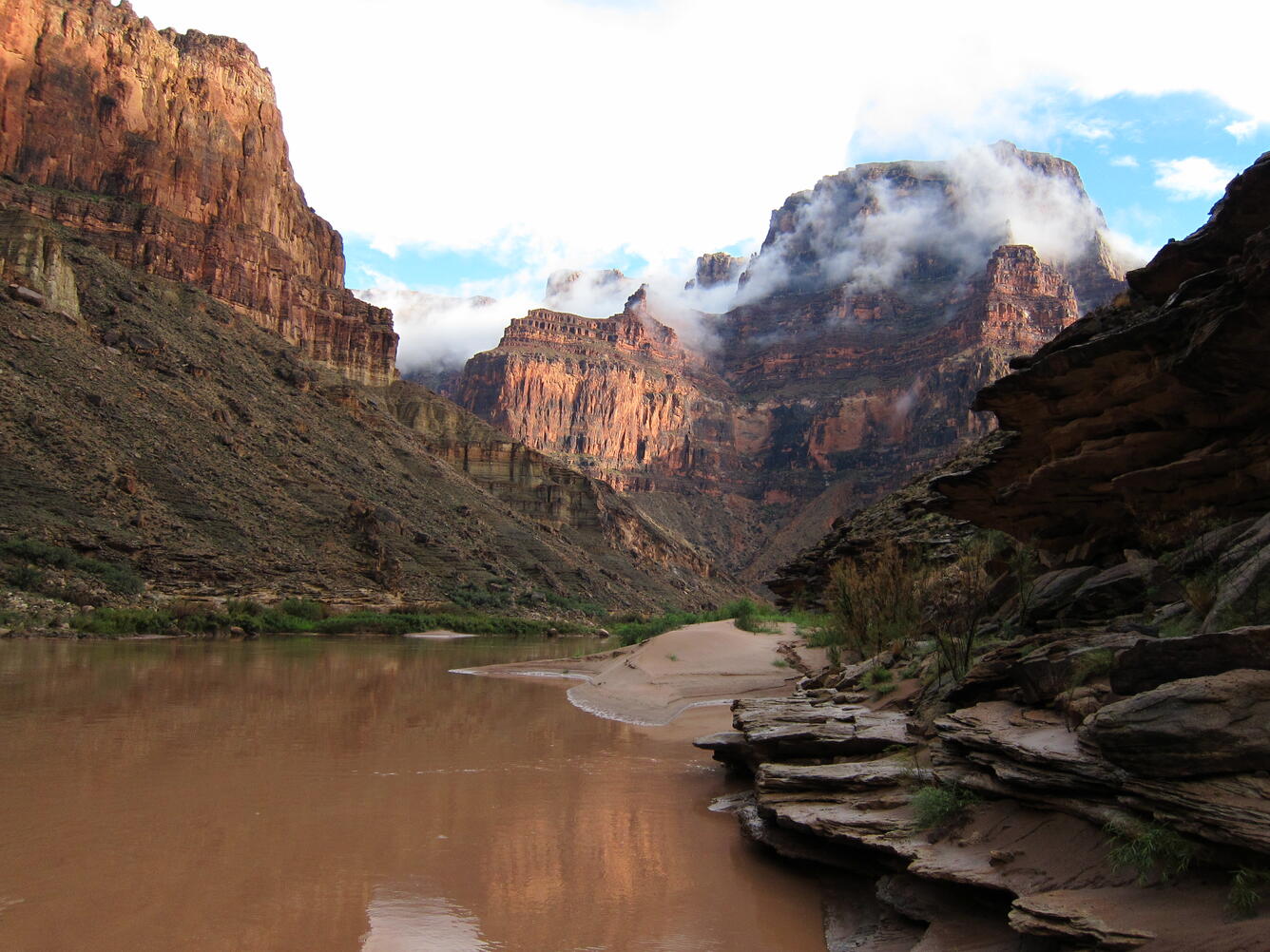 The Colorado River flowing through the Grand Canyon, AZ in 2013