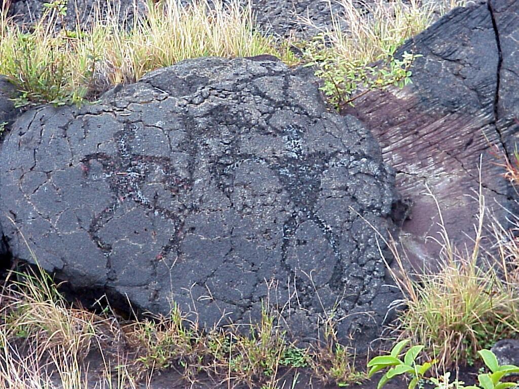 Petroglyphs on lava rock