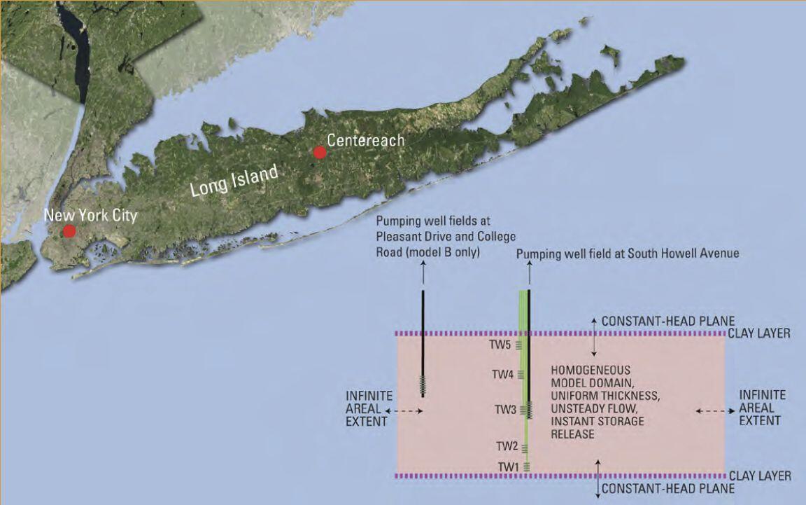 map of Long Island with red dots where tests are located