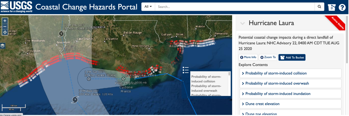 Forecasted Gulf Coast beach erosion due to Laura