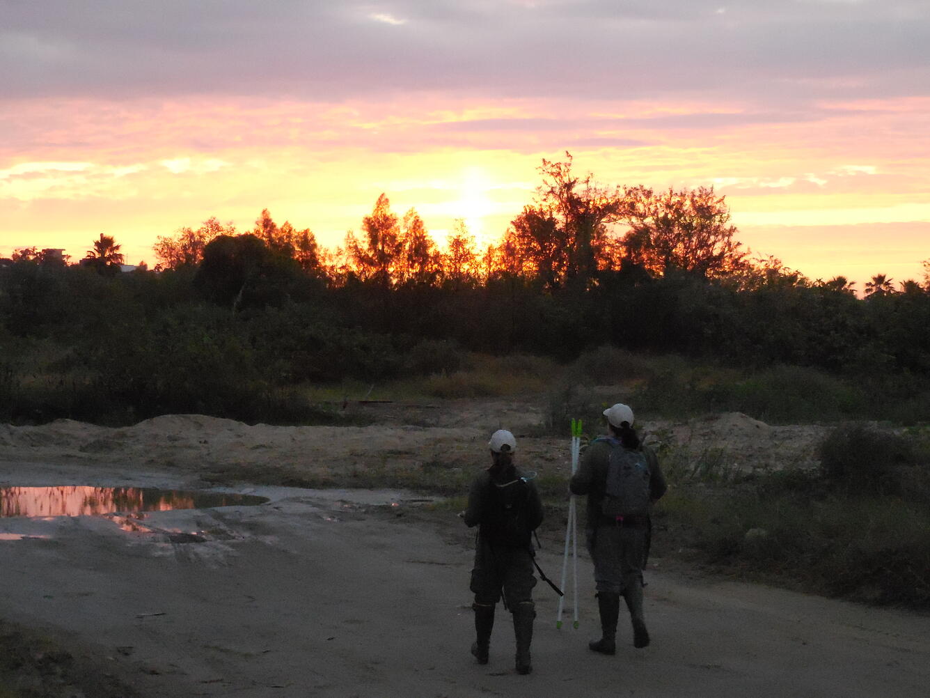 USGS researchers preparing to begin surveys at dawn