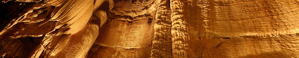 Close up of dripstone on the wall of Mammoth Cave