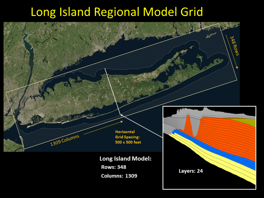 map of Long Island with inset of colored layers
