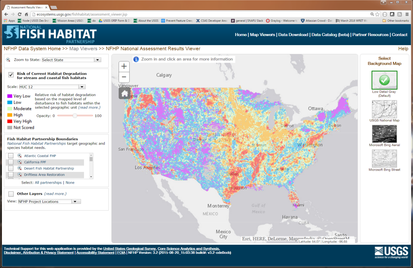 Screenshot of NFHP National Assessment Results Viewer
