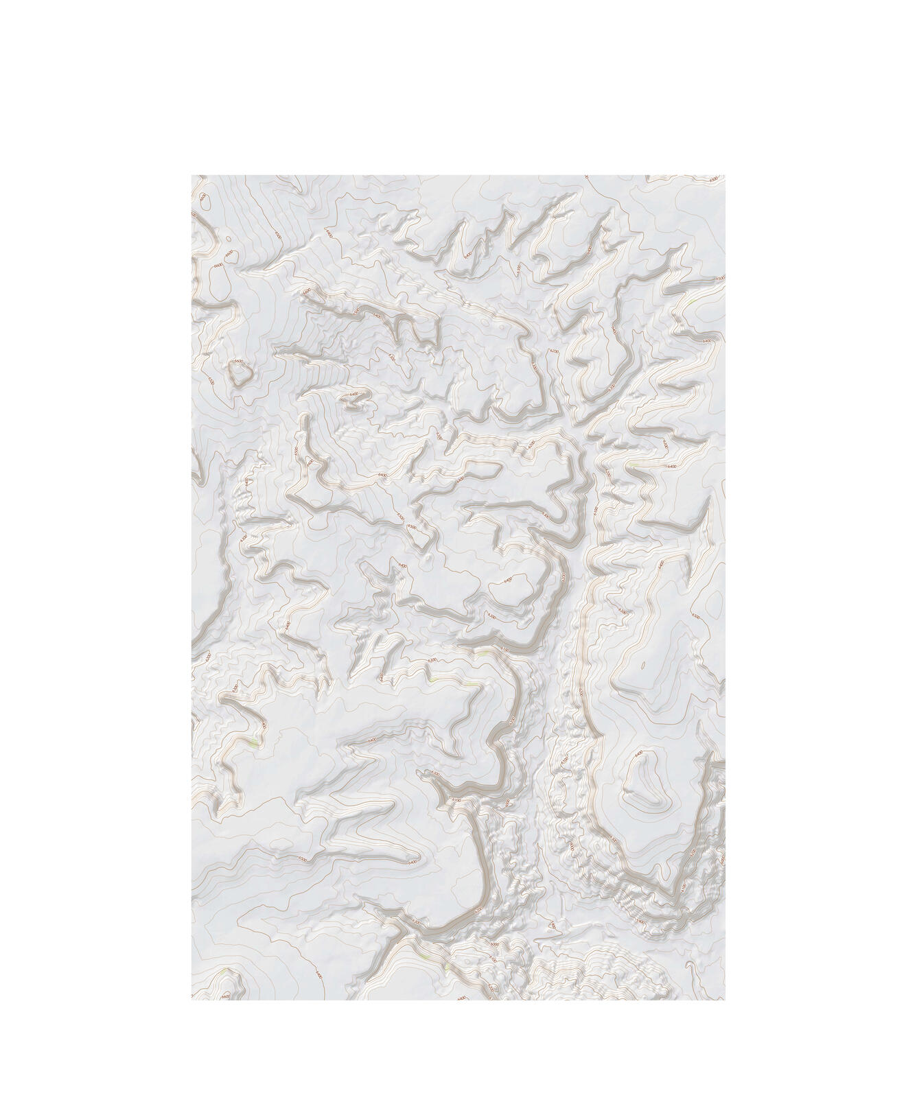 Contours and shaded relief from portion of Arch Mesa 2017 US Topo map