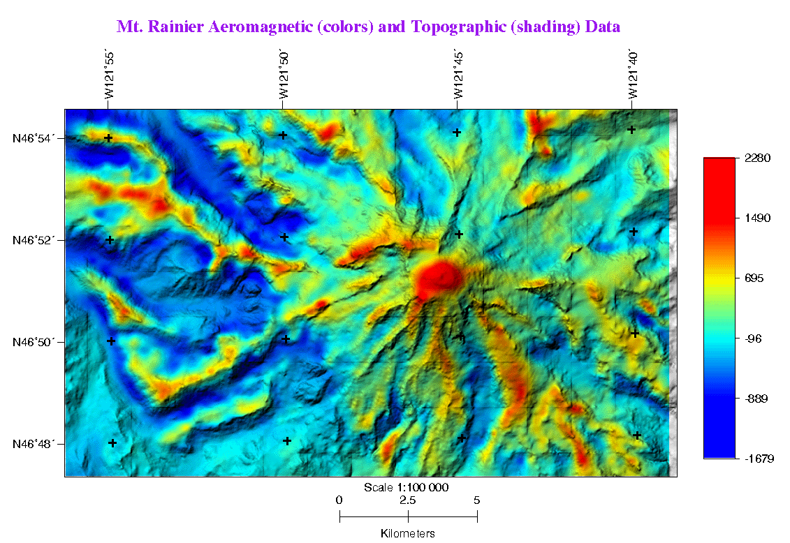geophysical map of Mount Rainier