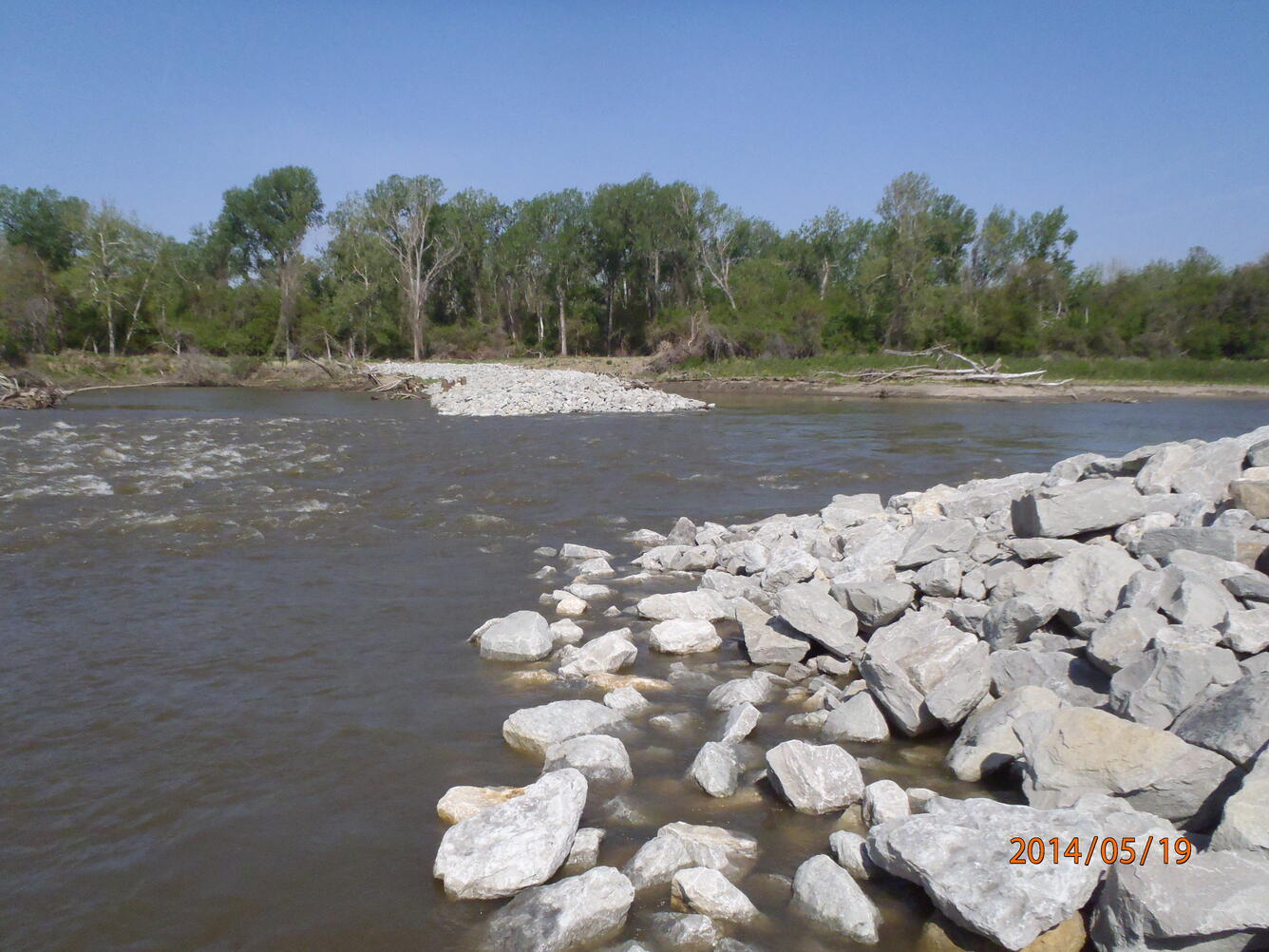 Constructed chute along the Missouri River in Nebraska